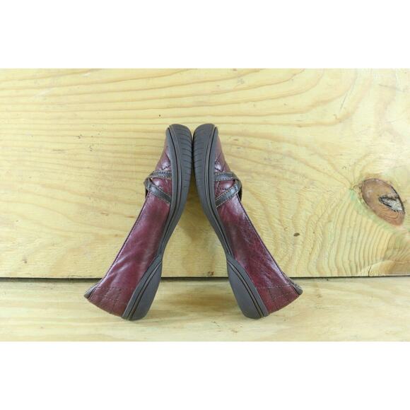 Merrell Zodiac Women's Sz 7 Red Dark Plum Leather Mary Jane Buckle Shoes - Picture 5 of 7